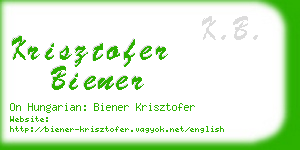 krisztofer biener business card
